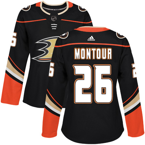 Adidas Anaheim Ducks 26 Brandon Montour Black Home Authentic Womens Stitched NHL Jersey
